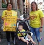 Save Salford Nurseries campaigners picket Nadhim Zahawi